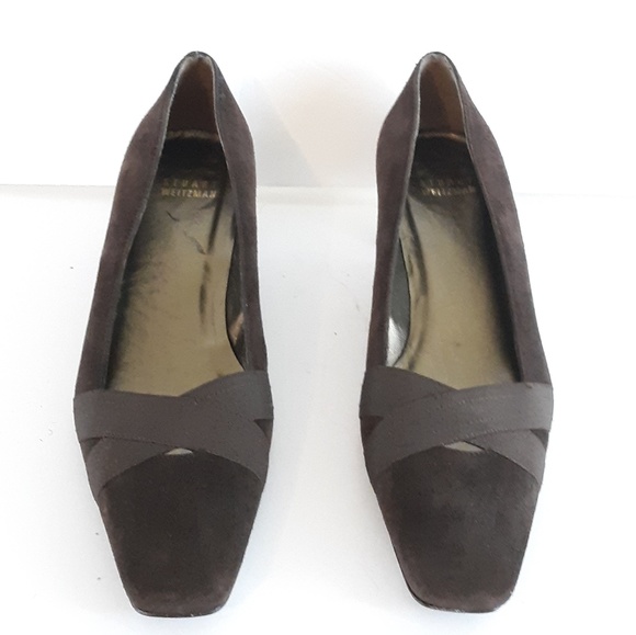 Stuart Weitzman “Scotch”Suede Square Toe Pumps 7 - Picture 7 of 8